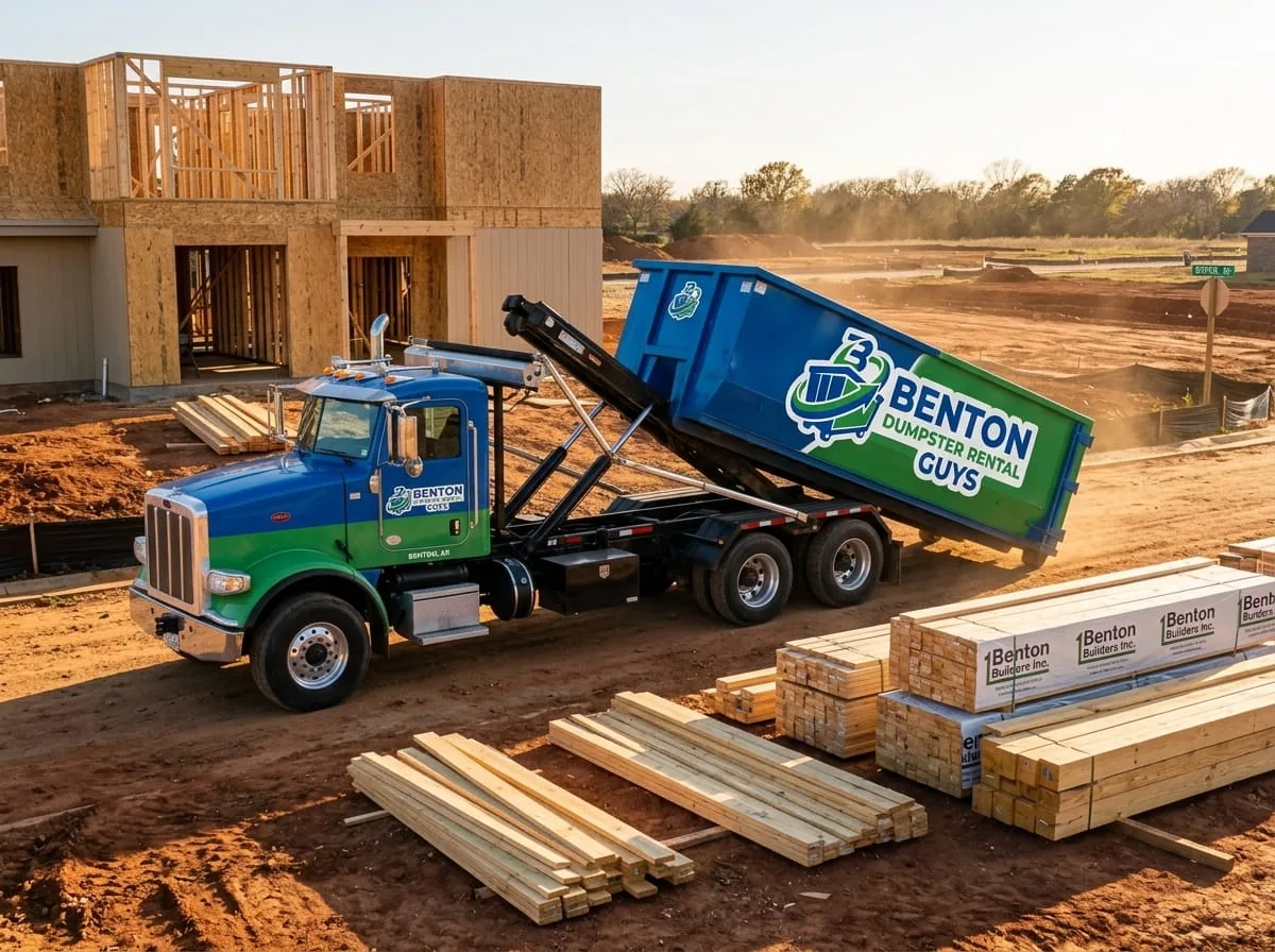 30 yard roll-off dumpster on an Benton construction site